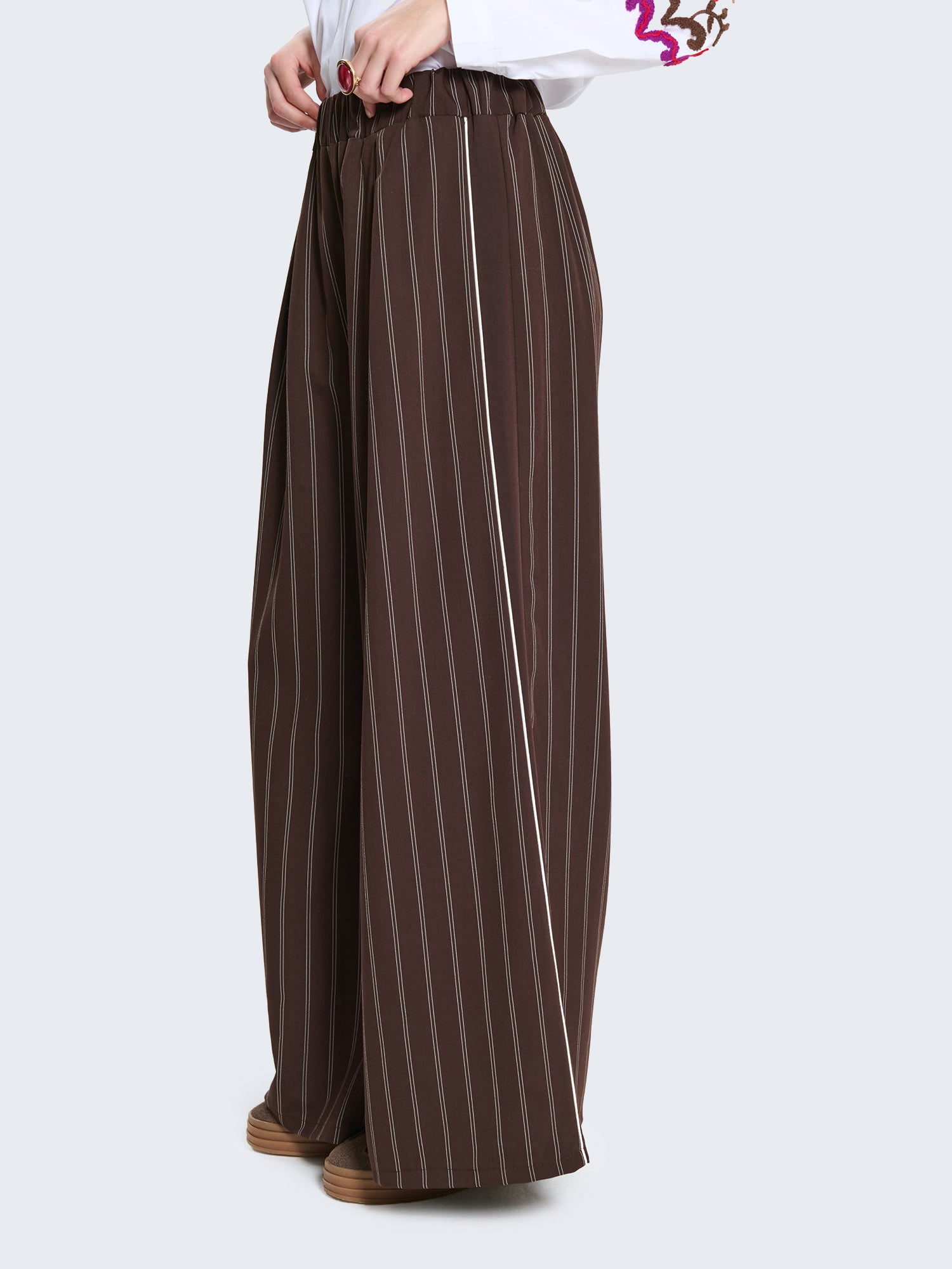 Pantaloni culotte gessati