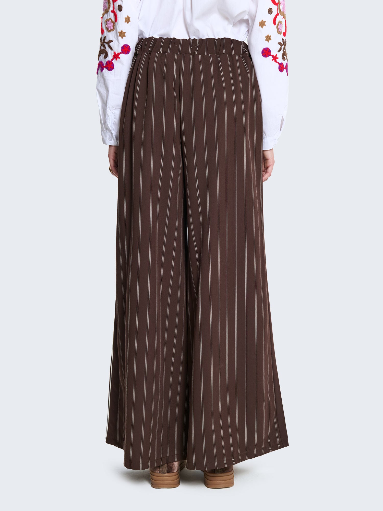 Pantaloni culotte gessati