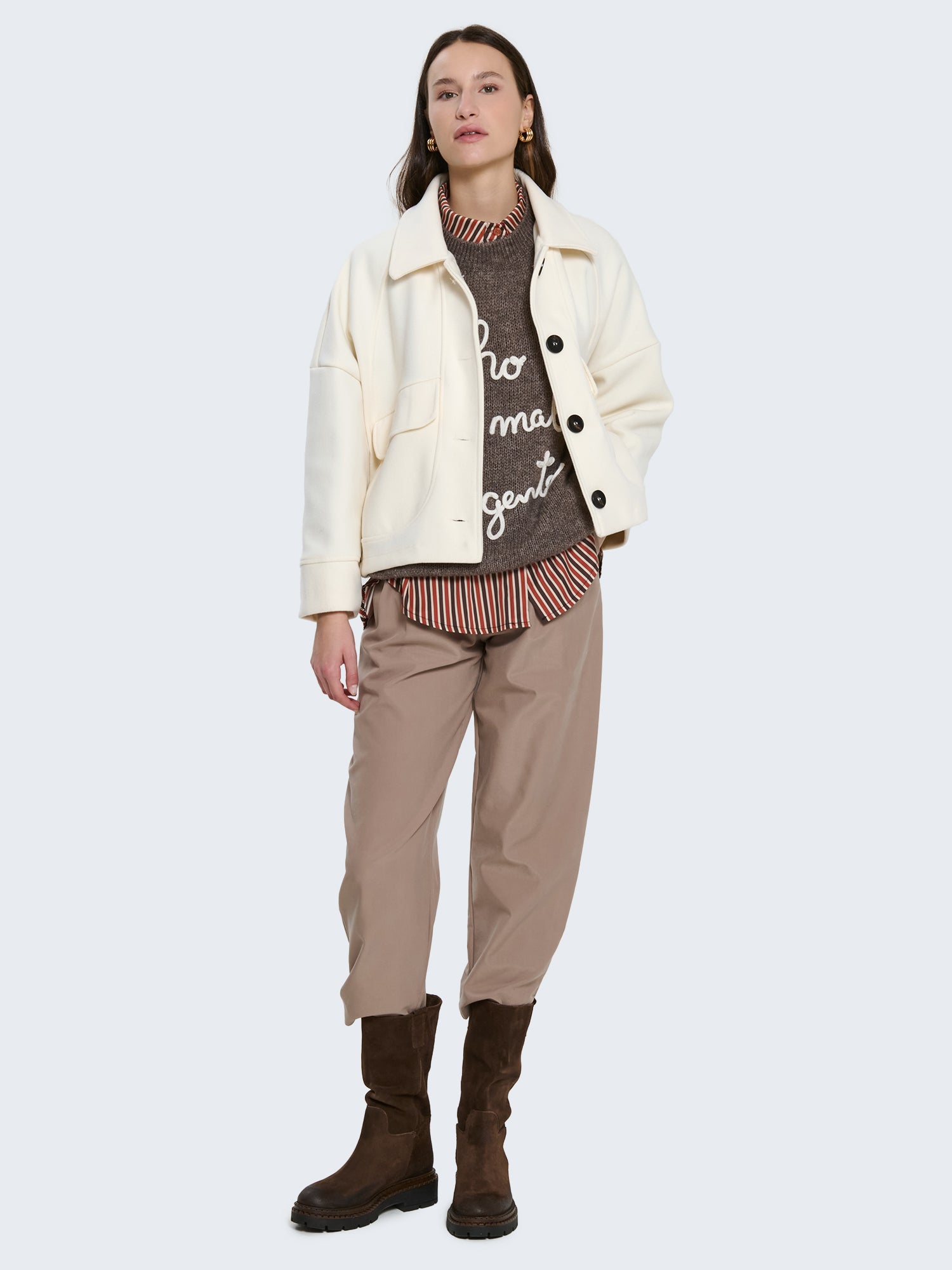 Pantaloni con risvolto e cintura