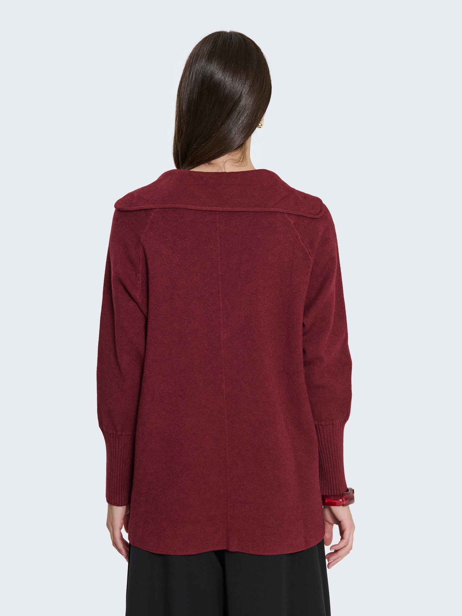 Cardigan lungo con bottoni e rever