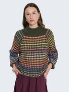 Maglione fantasia con maniche a campana