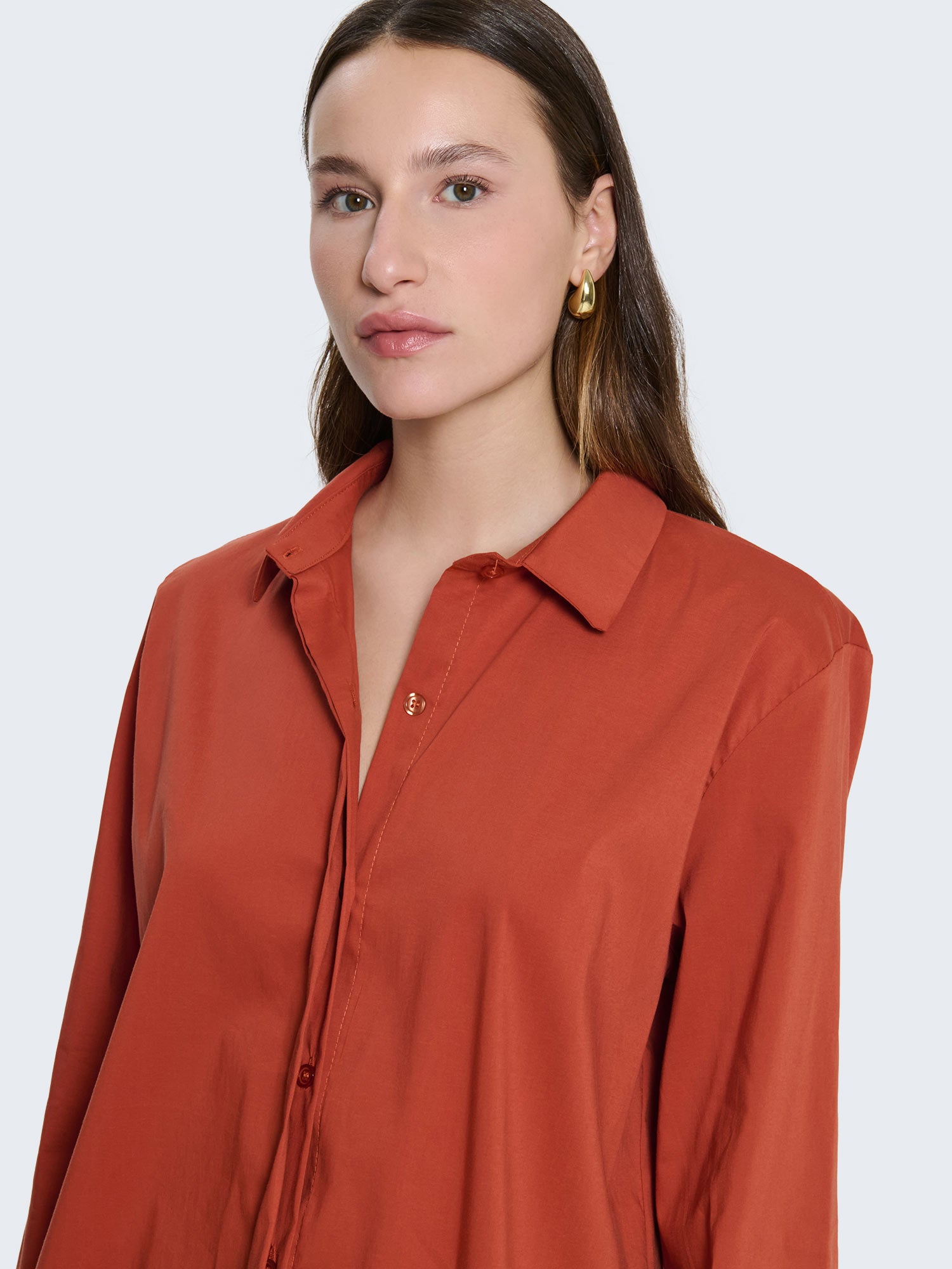 Camicia in cotone tinta unita