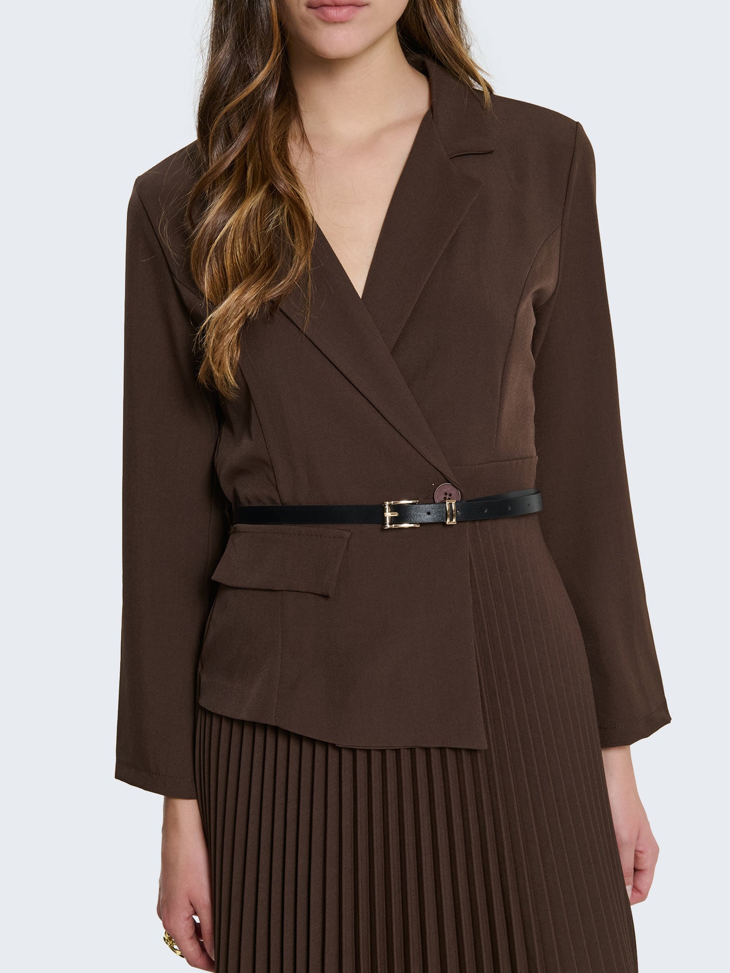 Abito lungo con gonna plissè