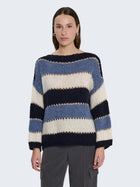 Maglione a righe orizzontali tricolori