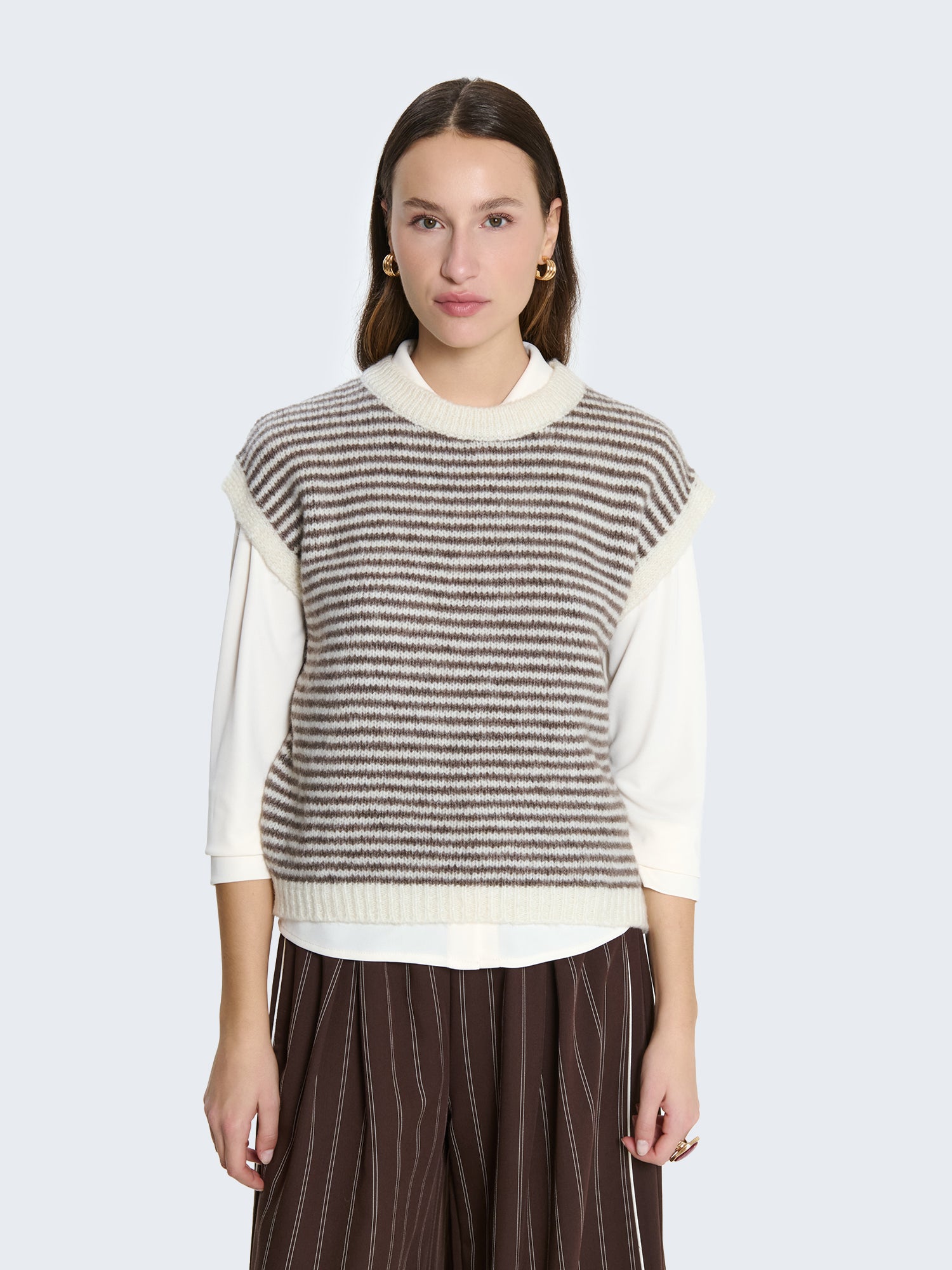 Gilet in maglia a righe