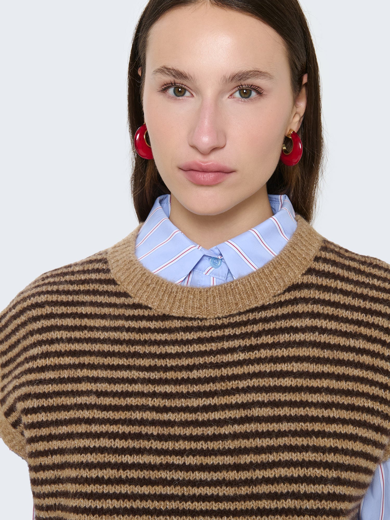 Gilet in maglia a righe