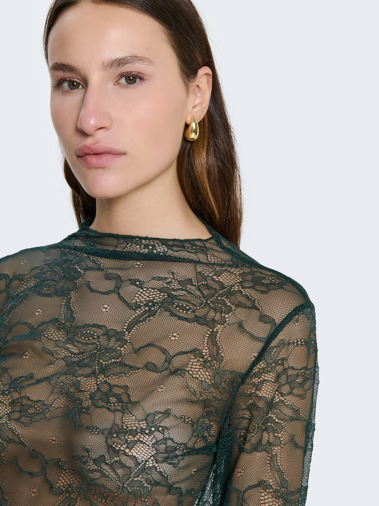 Maglia a maniche lunghe in pizzo