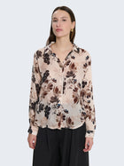 Camicia misto lana con motivo floreale