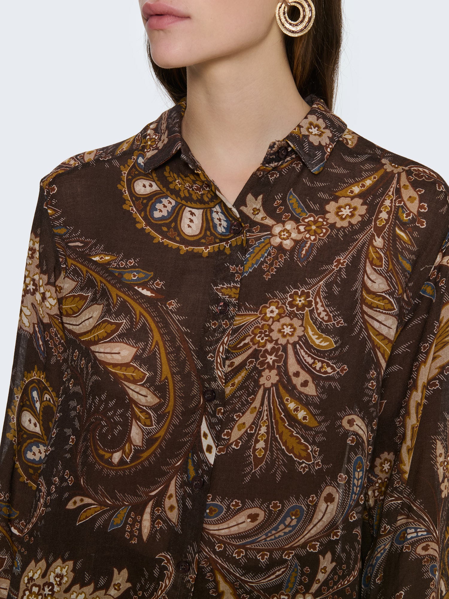 Camicia misto lana con motivo paisley
