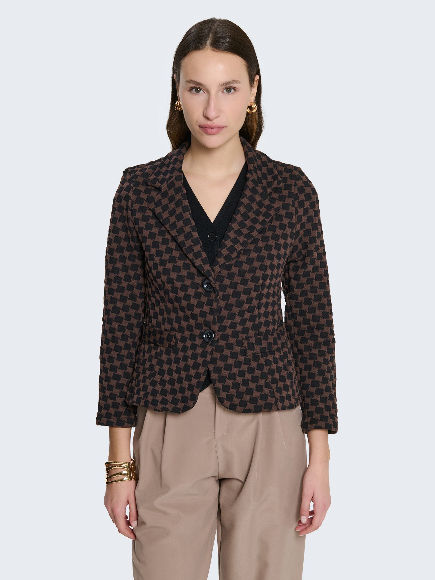 Blazer slim fit a scacchi