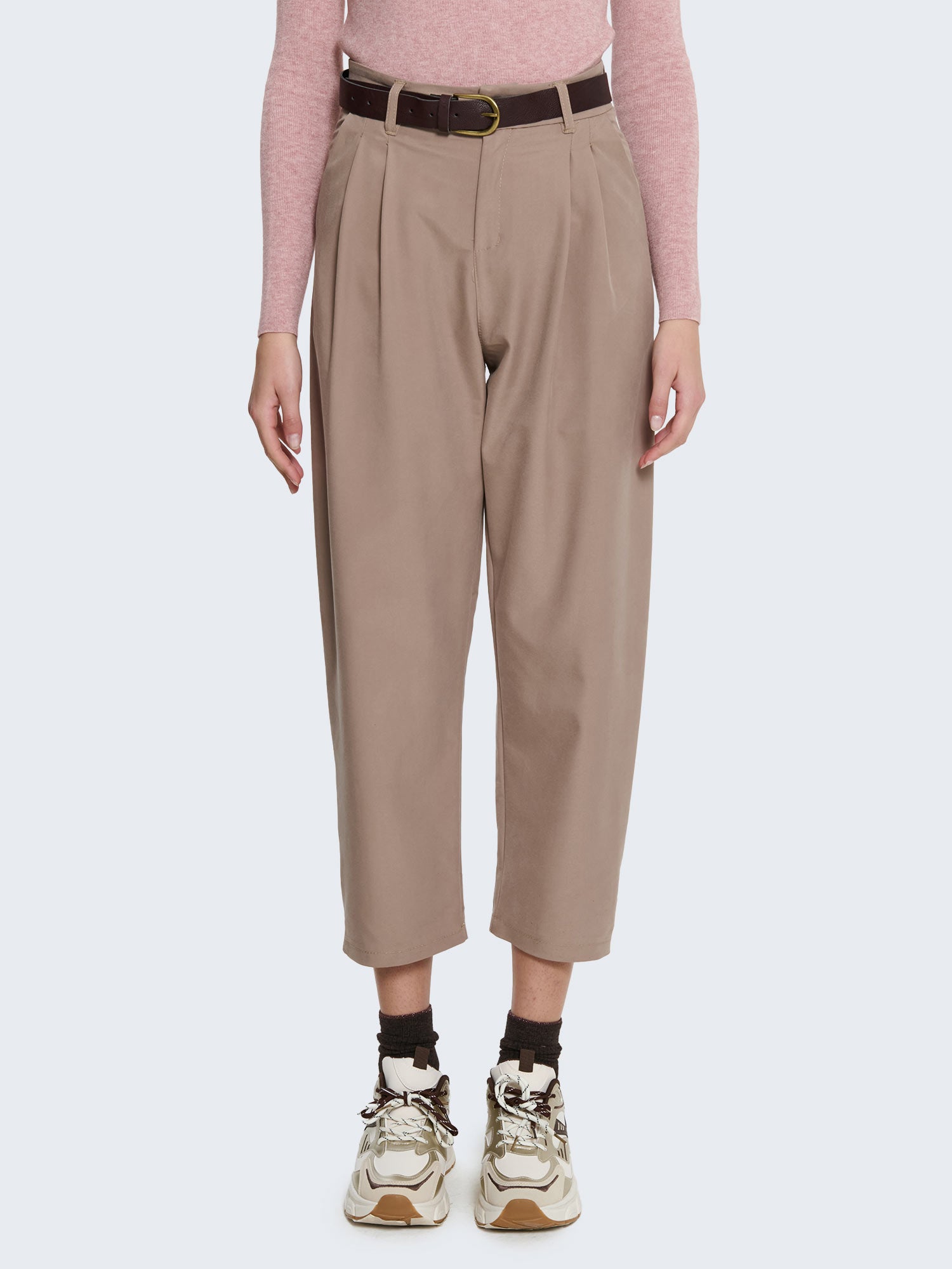 Pantaloni con risvolto e cintura