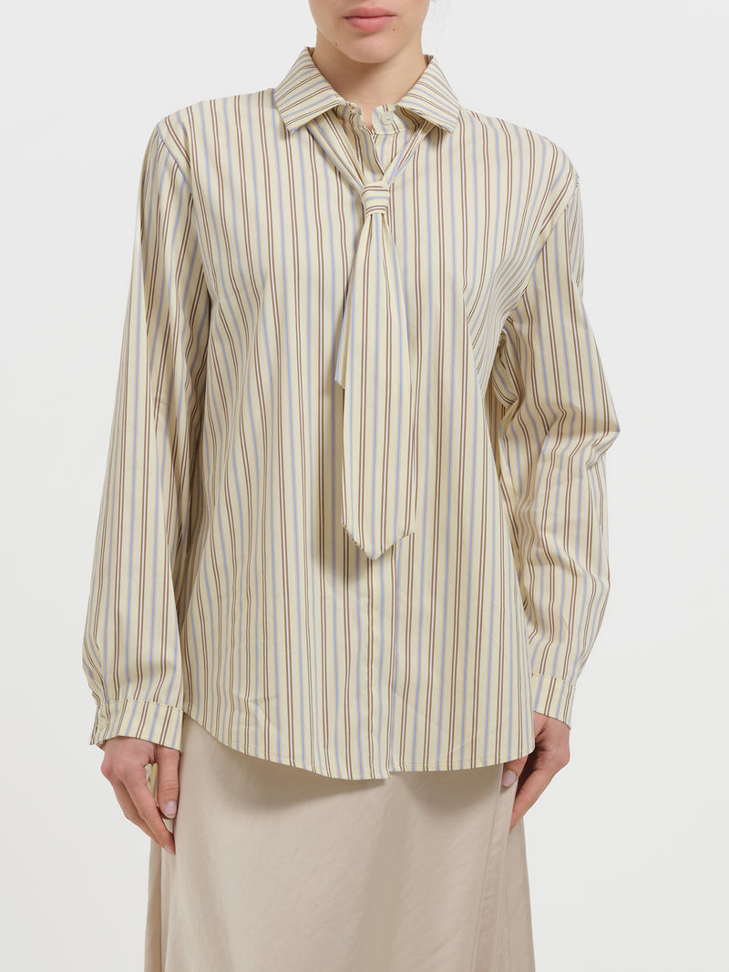 Camicia a righe con cravatta