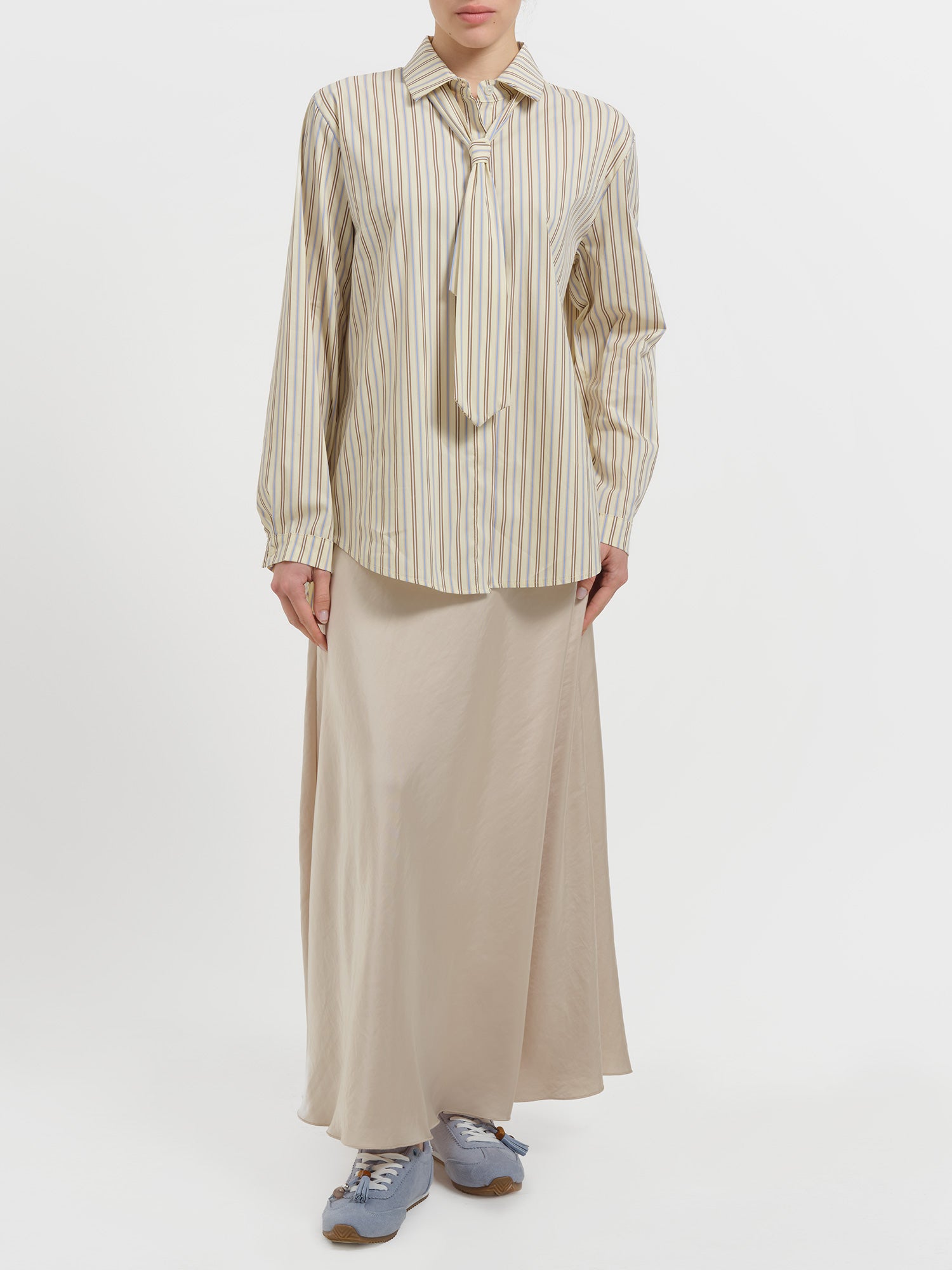 Camicia a righe con cravatta