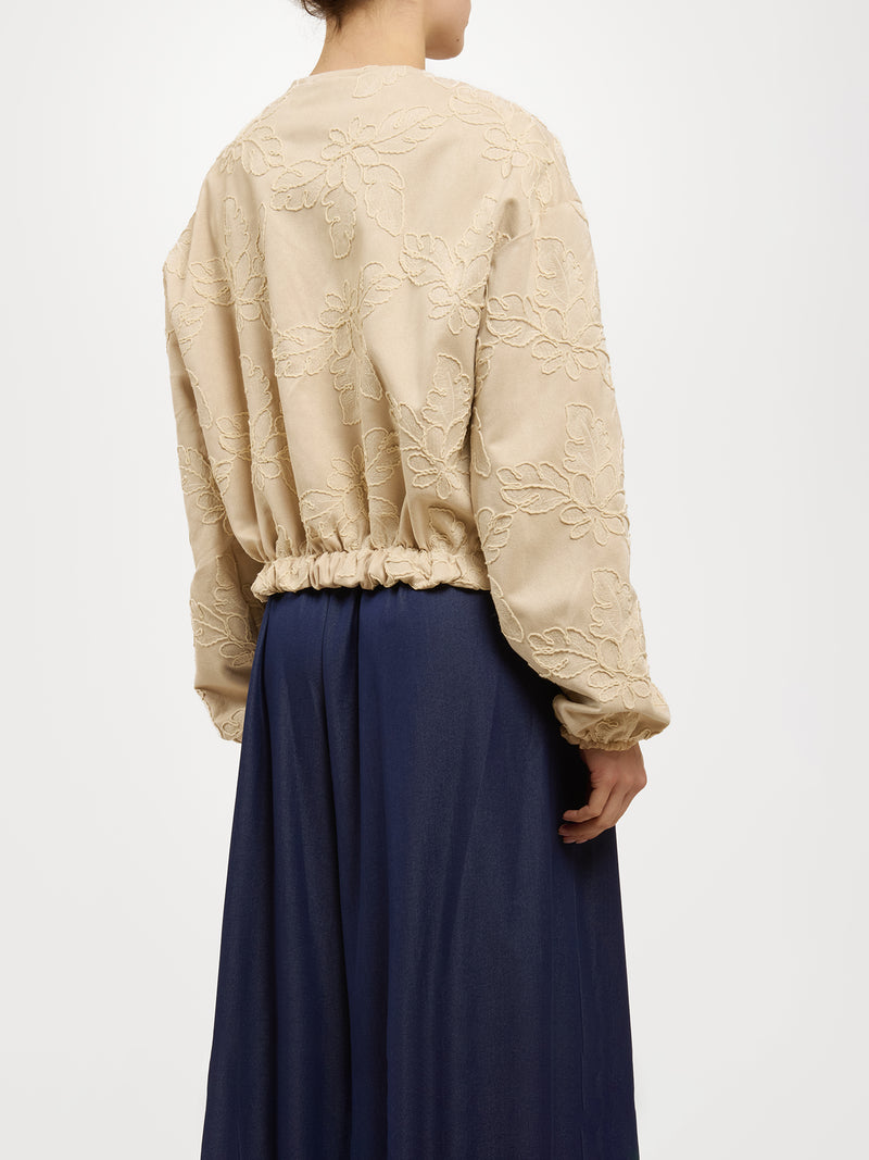 Bomber ricamato in ecocamoscio