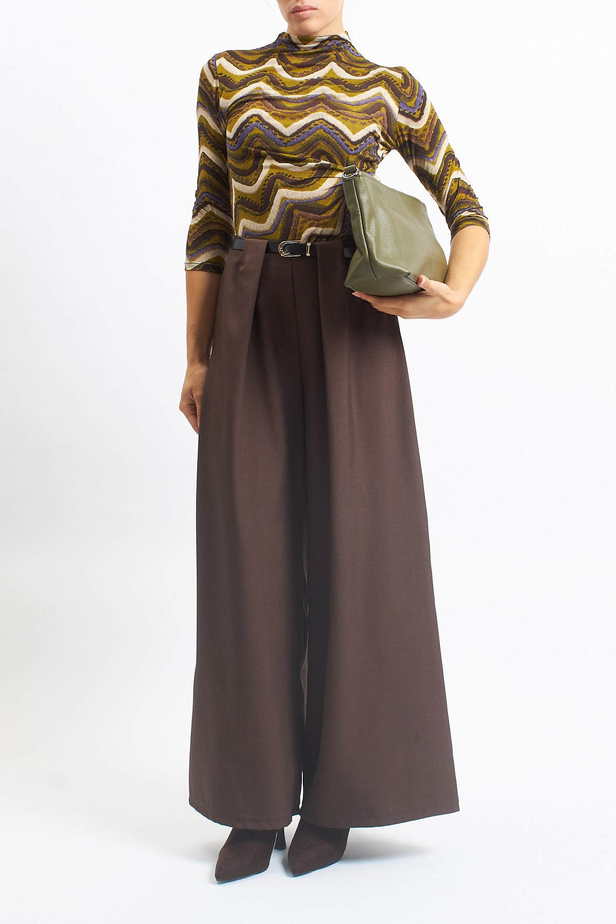 Pantalone palazzo con pinces