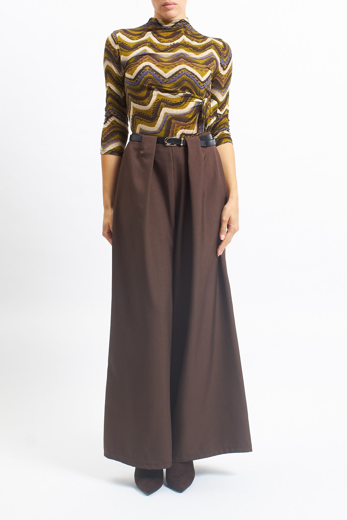 Pantalone palazzo con pinces