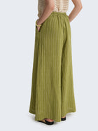Linen Palazzo Pants with Pinstripes