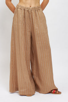 Pantalone palazzo in lino a righe