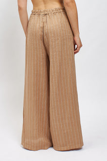 Pantalone palazzo in lino a righe
