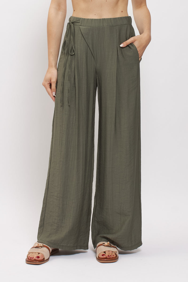 Pantalone palazzo con pannello