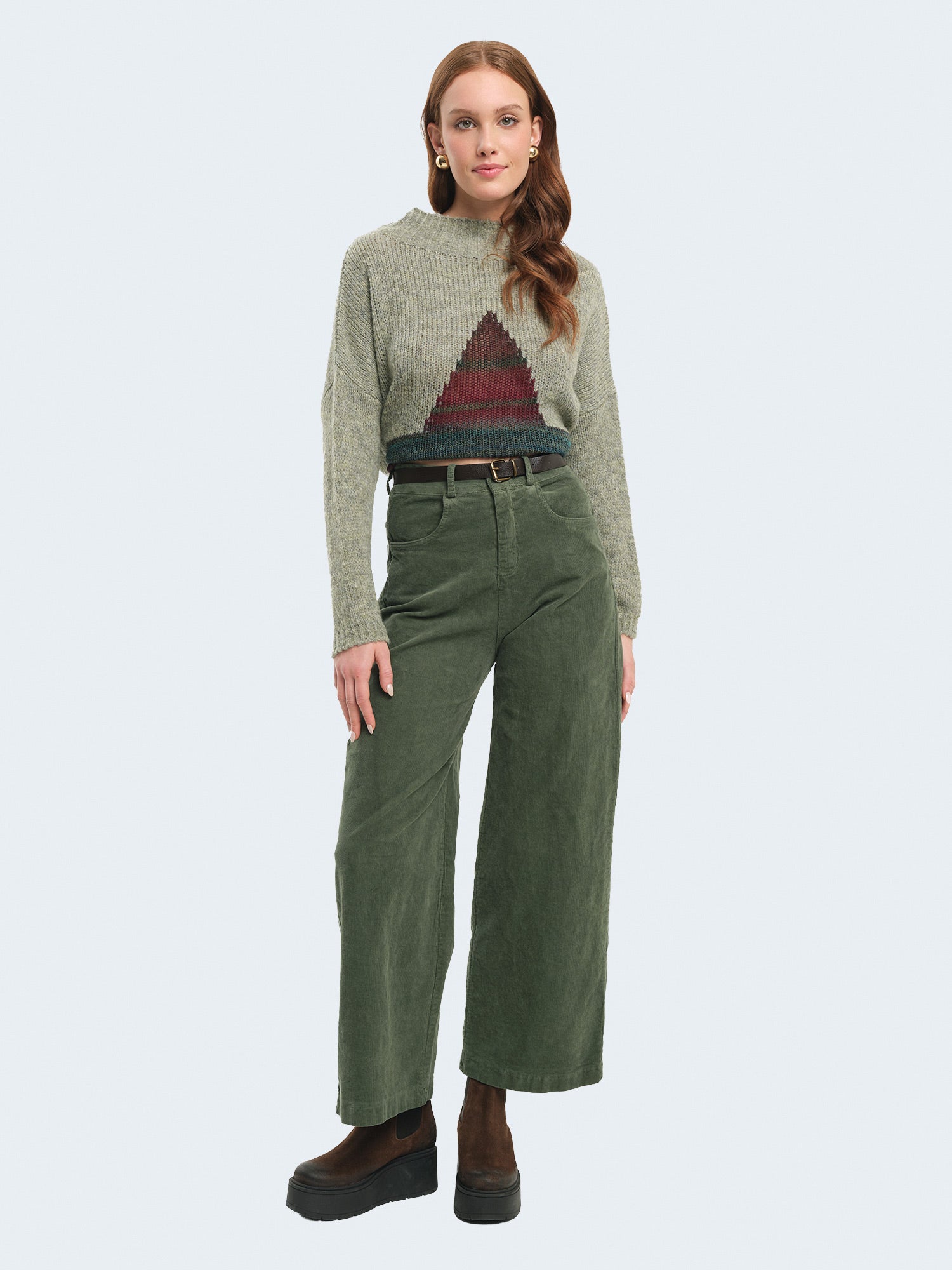 Pantaloni palazzo in velluto