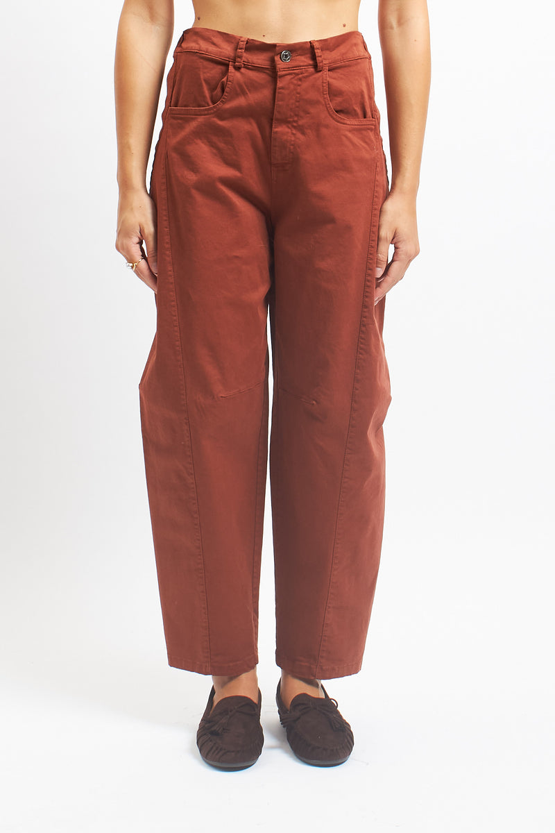Pantalone barrel in cotone