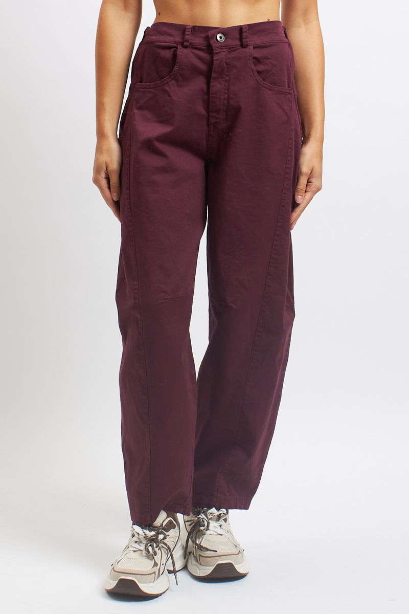 Pantalone barrel in cotone