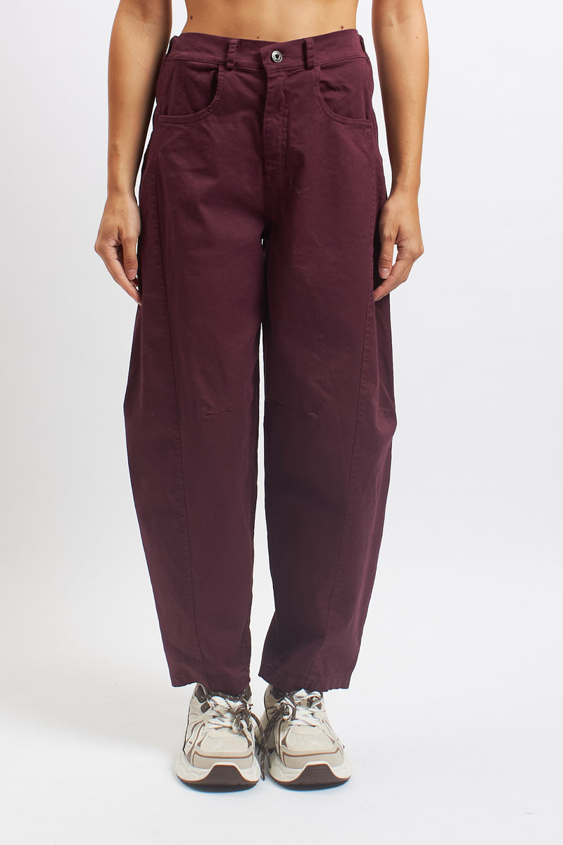 Pantalone barrel in cotone