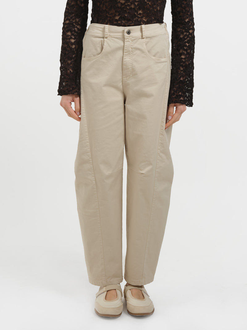 Pantalone barrel in cotone