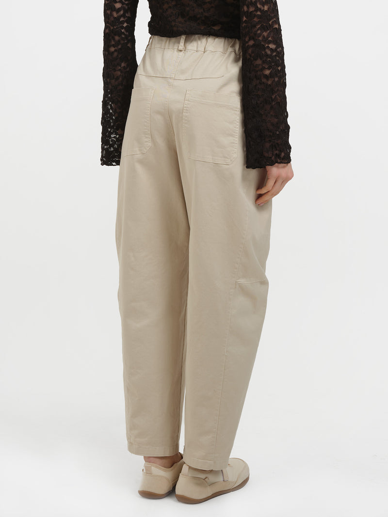 Pantalone barrel in cotone