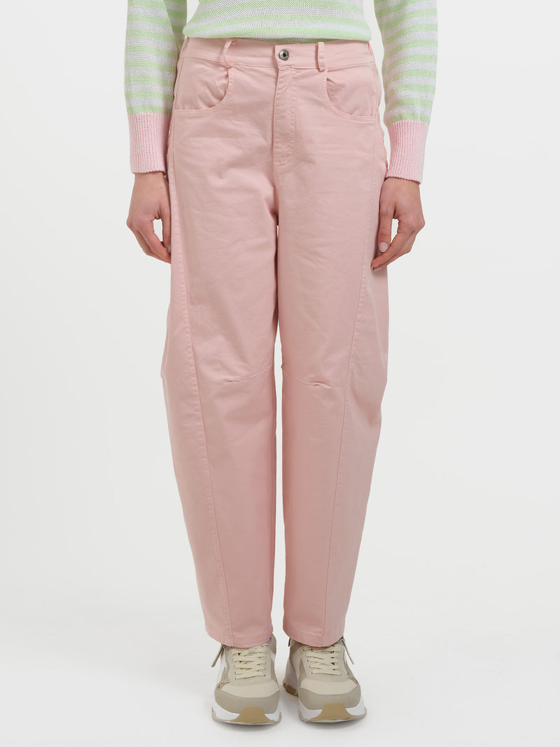 Pantalone barrel in cotone