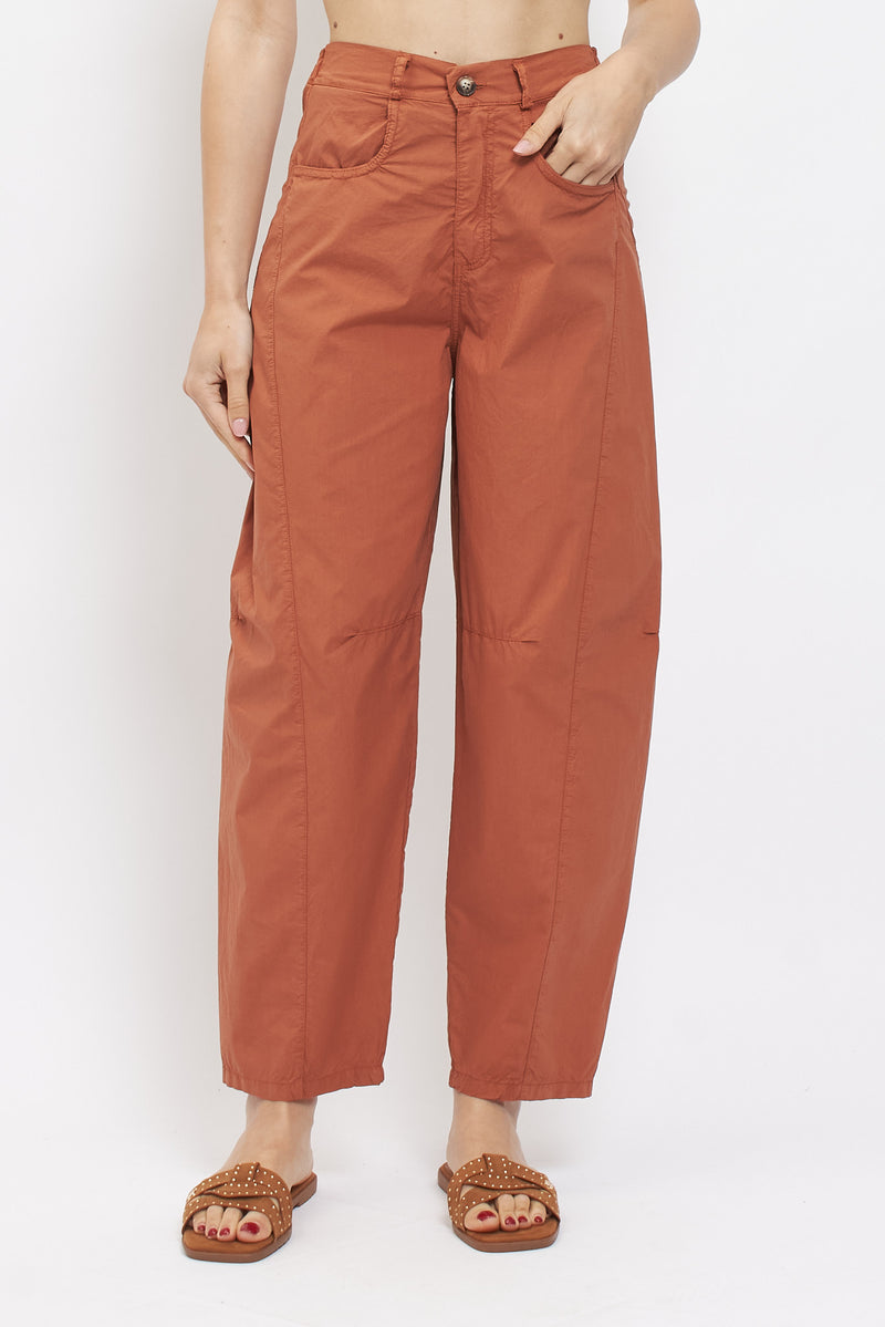 Pantalone barrel in cotone