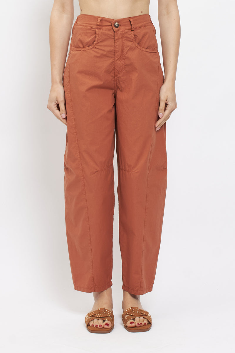 Pantalone barrel in cotone