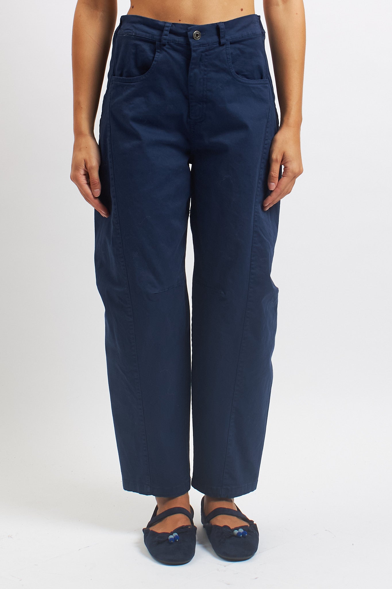 Pantalone barrel in cotone