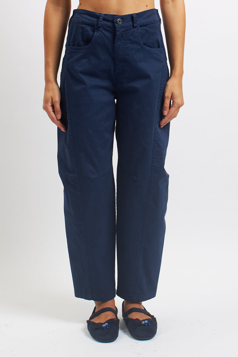 Pantalone barrel in cotone