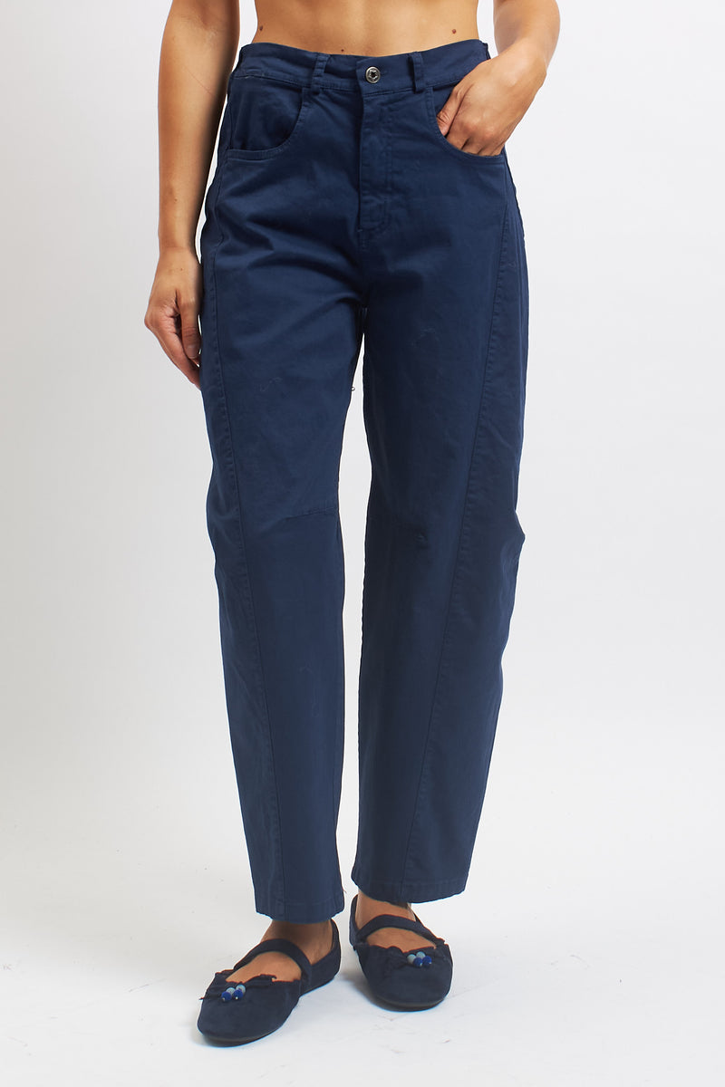 Pantalone barrel in cotone