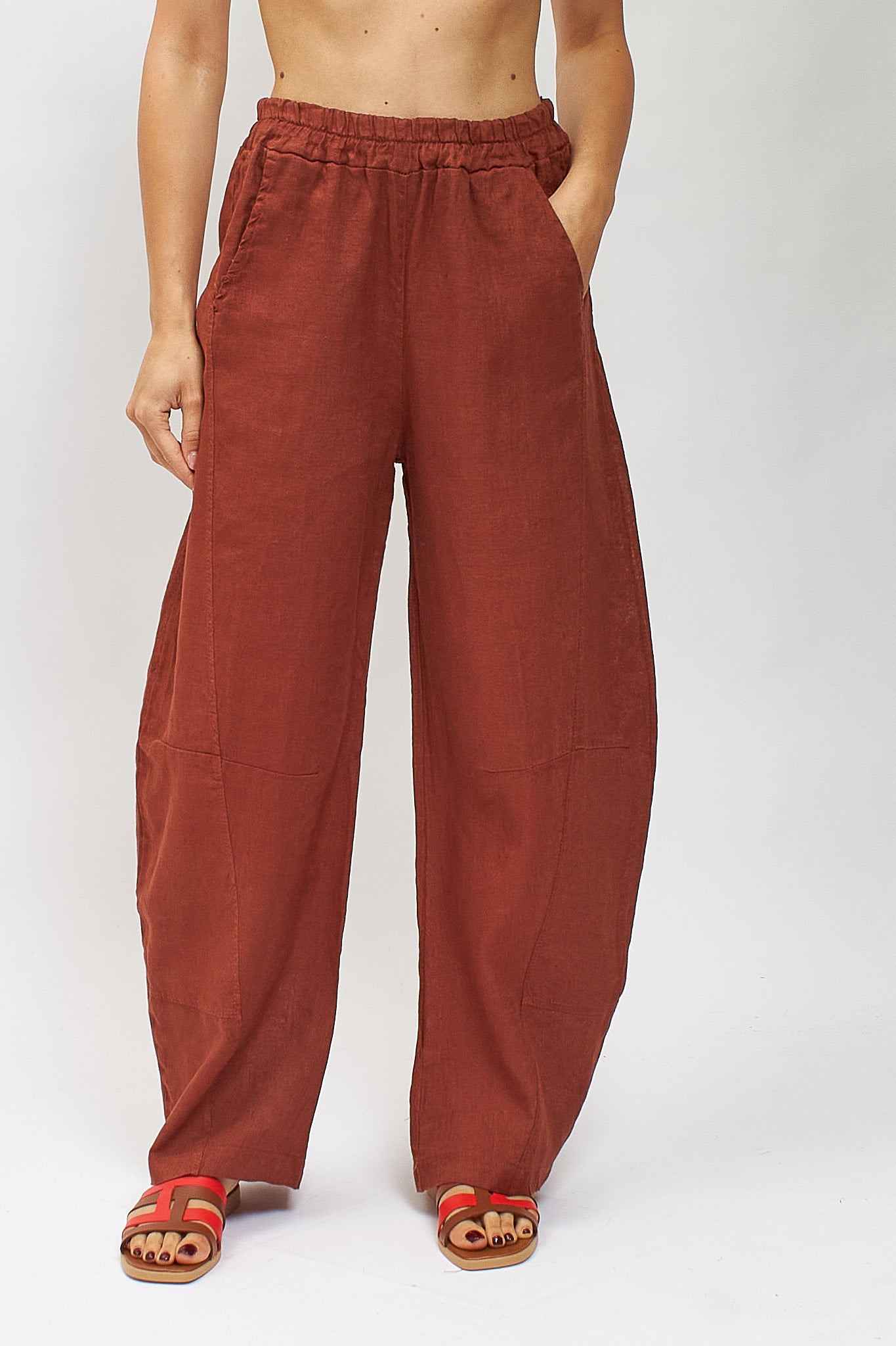 Pantalone Barrel in lino