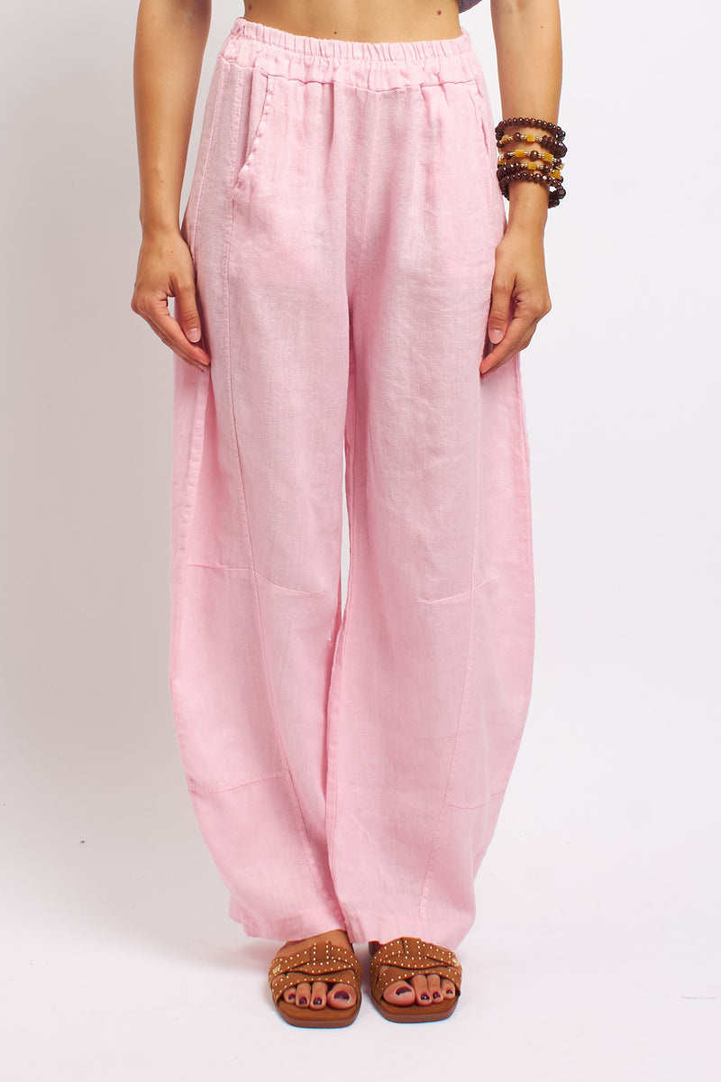 Pantalone Barrel in lino