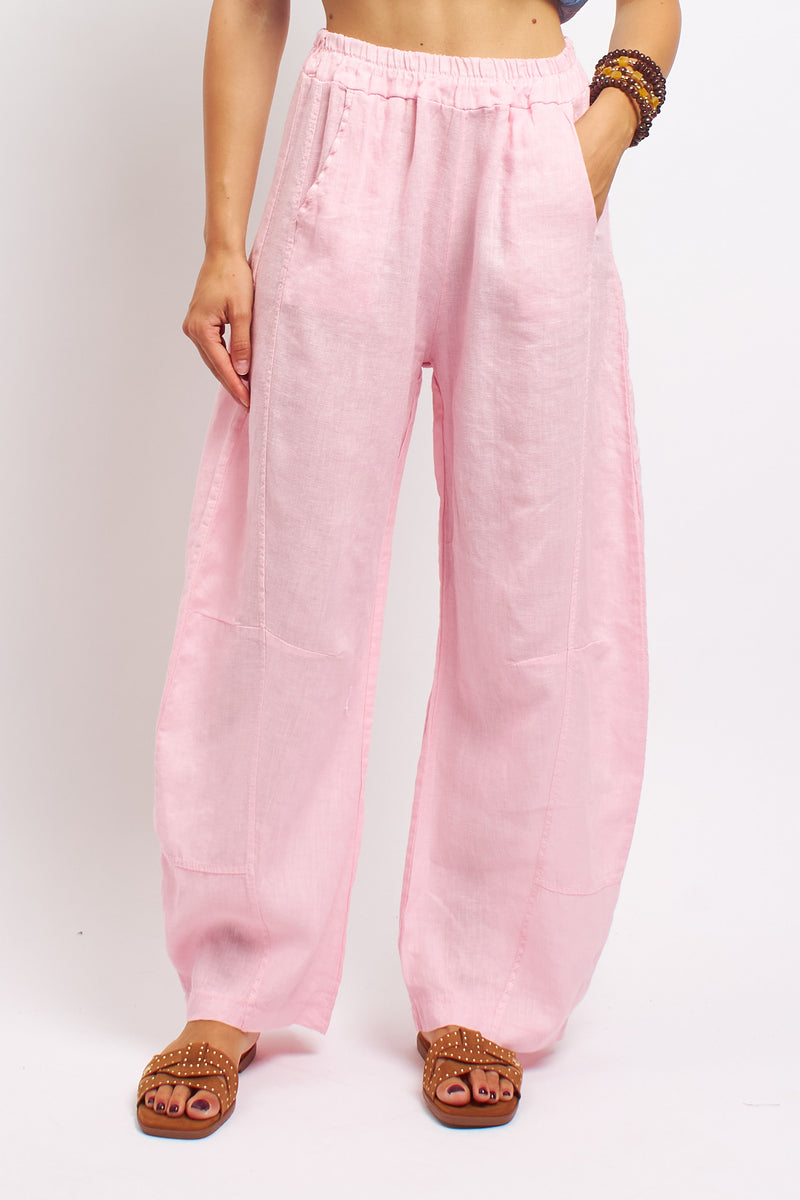 Pantalone Barrel in lino
