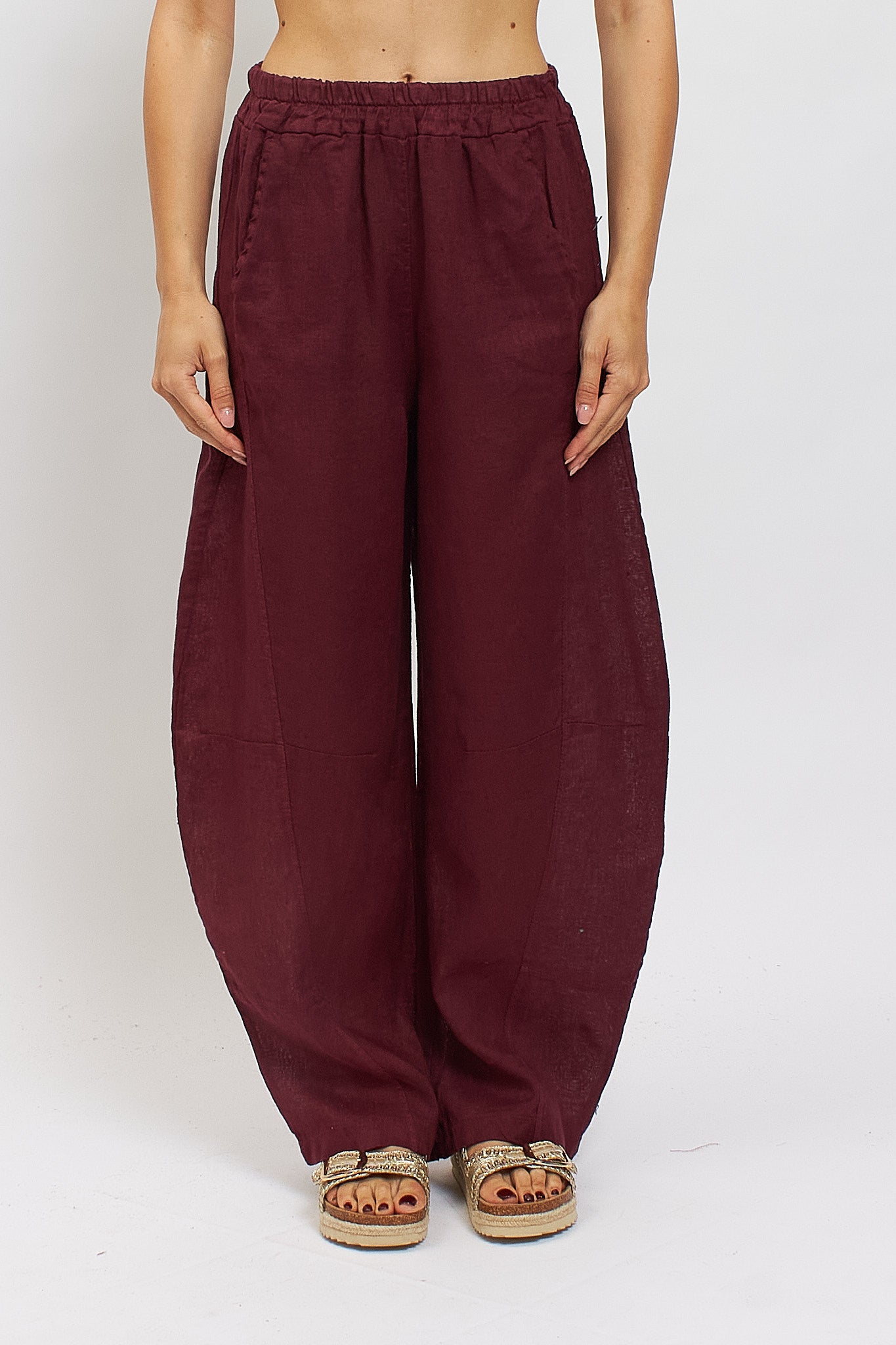 Pantalone Barrel in lino