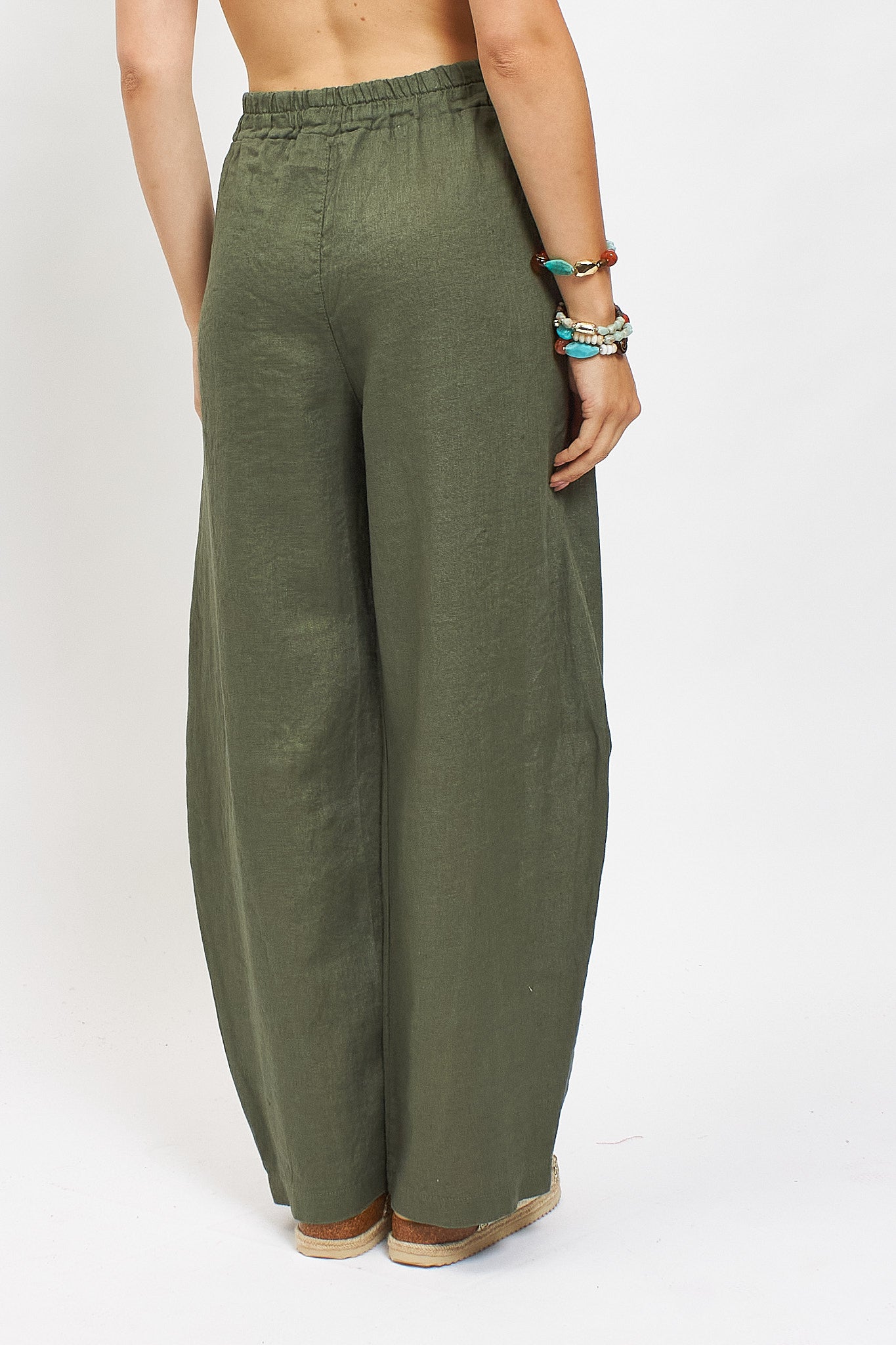 Pantalone Barrel in lino