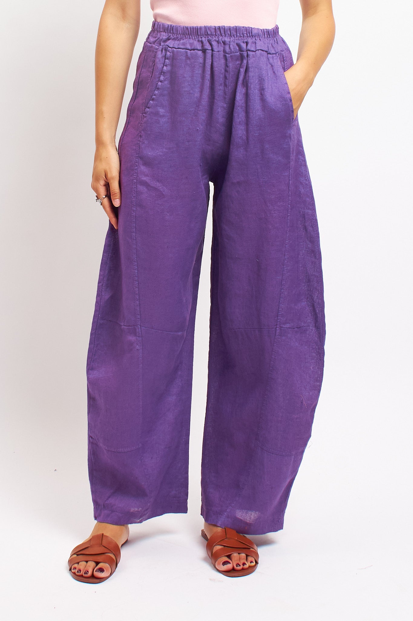 Pantalone Barrel in lino