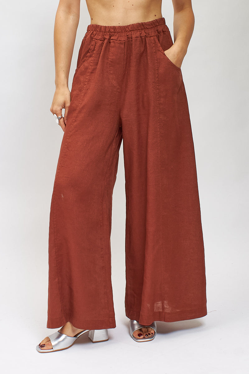 Pantalone palazzo in lino