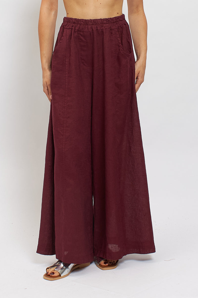 Pantalone palazzo in lino