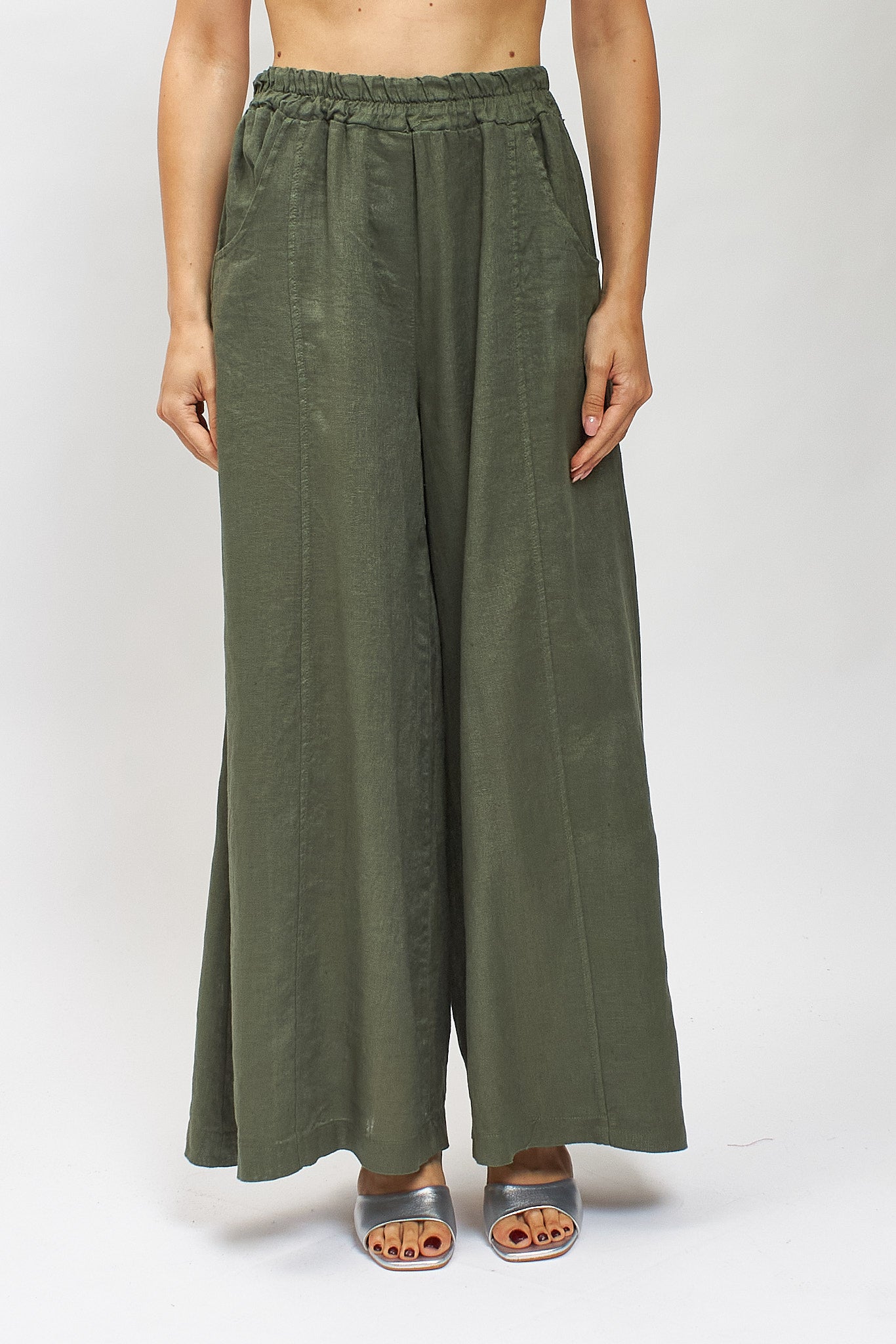 Pantalone palazzo in lino