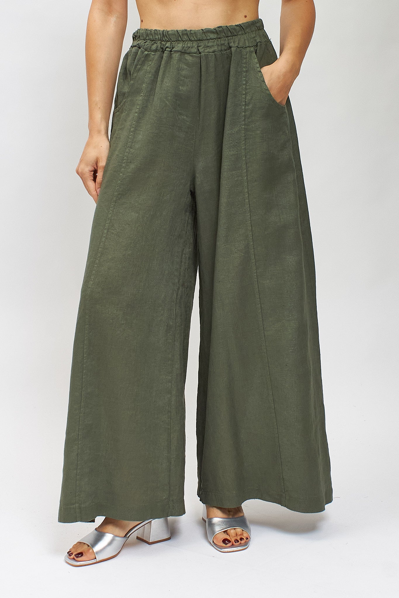 Pantalone palazzo in lino