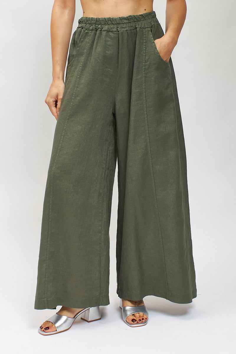 Pantalone palazzo in lino