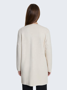 Cardigan lungo con tasche in pelliccia