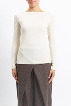 Maglia con scollo a barchetta stretch