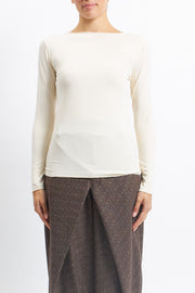 Maglia con scollo a barchetta stretch